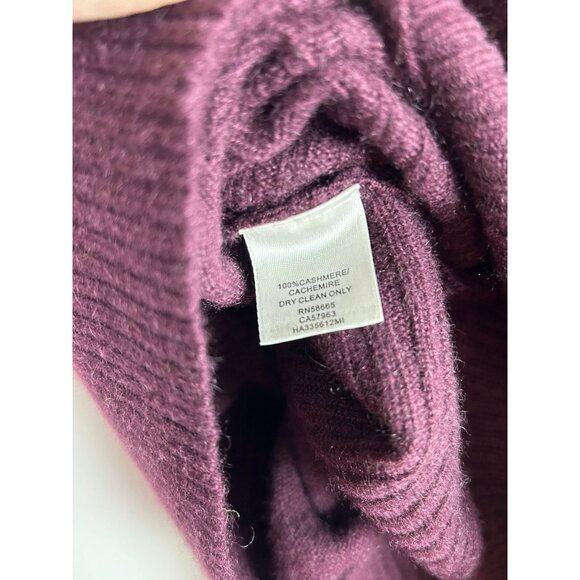 Halogen Cashmere Burgundy Cowl Neck Dress Tunic Medium Womens 100% Cashmere - Picture 3 of 10